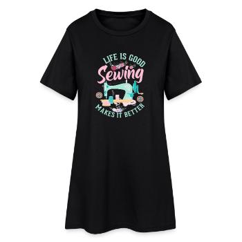 Couture - Robe T-shirt Femme - noir - Devant