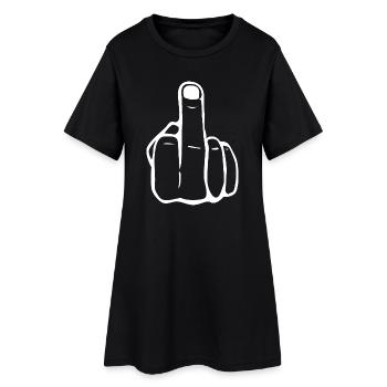 Fuck You Doigt Majeur Main Symbole Blanc - Robe T-shirt Femme - noir - Devant