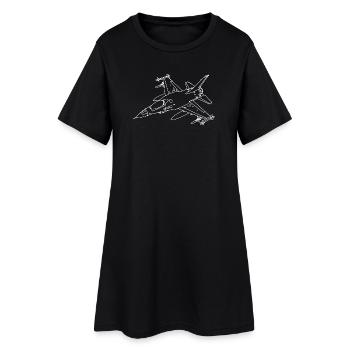 F-16 Viper / Chasseur à réaction Fighting Falcon / F16 - Robe T-shirt Femme - noir - Devant