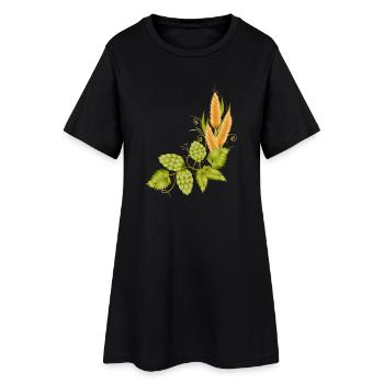 Le houblon et le malt base pour la bière - Robe T-shirt Femme - noir - Devant