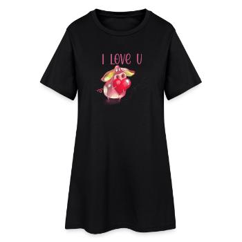 J’adore le design d’animaux mignons de U Piggy - Robe T-shirt Femme - noir - Devant