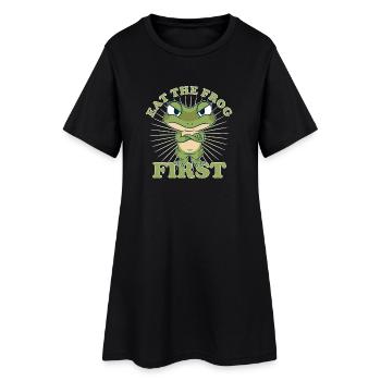 « Eat The Frog First » Comic To Dos d’abord - Robe T-shirt Femme - noir - Devant