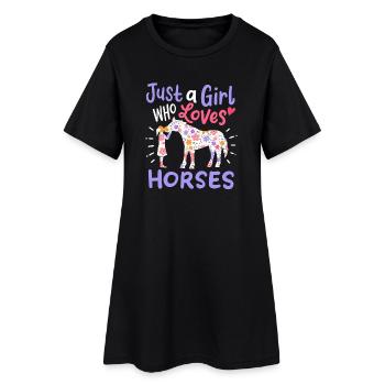 Chevaux Amateurs de chevaux - Robe T-shirt Femme - noir - Devant
