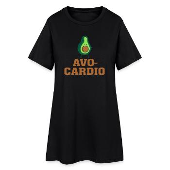 Avocardio T-Shirt – Funny Avocado Fitness Pun Tee - Women’s T-Shirt Dress - black - Front