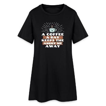 Blague Cool Drôle déclaration Café - Robe T-shirt Femme - noir - Devant