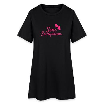 Seni Seviyorum turc - Robe T-shirt Femme - noir - Devant