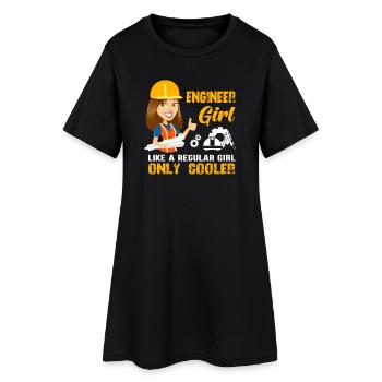 Engineer Women Ladies Funny - Women’s T-Shirt Dress - black - Front