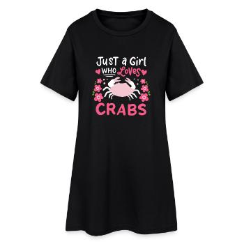 Crevettes fruits de mer - Robe T-shirt Femme - noir - Devant