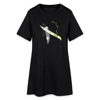 Messer - Frauen T-Shirt-Kleid - Schwarz - Vorne