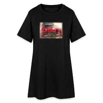 Ancienne voiture de rêve américaine nostalgique - Robe T-shirt Femme - noir - Devant