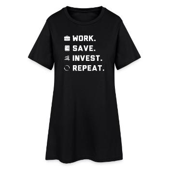 Work. Save. Invest. Repeat. - Robe T-shirt Femme - noir - Devant