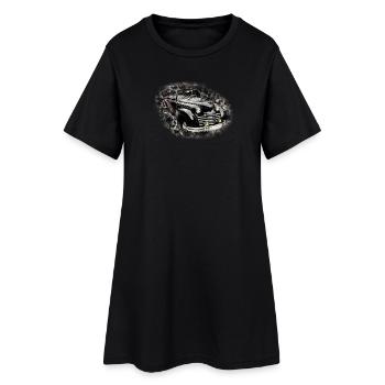 Ancienne voiture de rêve américaine nostalgique - Robe T-shirt Femme - noir - Devant