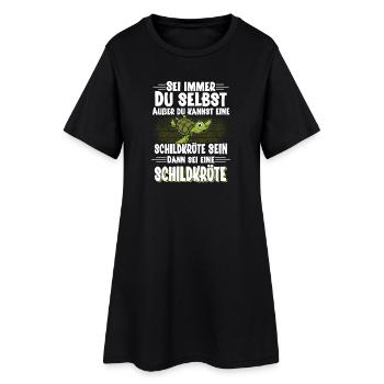 Schildkröte - Frauen T-Shirt-Kleid - Schwarz - Vorne