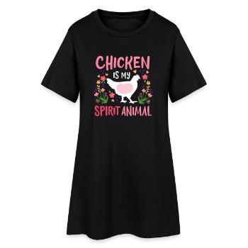 Poules Poules Élevage de poulets - Robe T-shirt Femme - noir - Devant