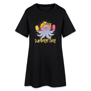 Sweet squid octopus with bandana and stem ice cream - Women’s T-Shirt Dress - black - Front