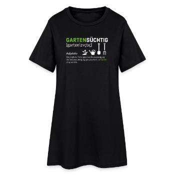 Gartensüchtig: Pflanzenliebhaber Design - Frauen T-Shirt-Kleid - Schwarz - Vorne