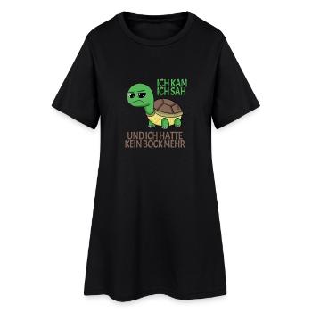 Schildkröte Kein Bock lustiger Spruch - Frauen T-Shirt-Kleid - Schwarz - Vorne