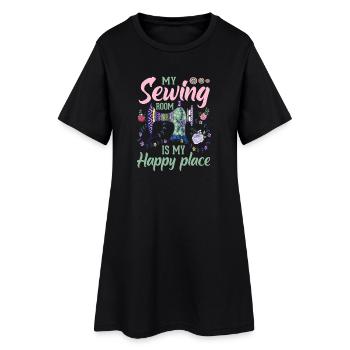 Couture - Robe T-shirt Femme - noir - Devant