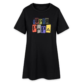 SUPER PAPA lettrage anonyme espion corbeau - Robe T-shirt Femme - noir - Devant