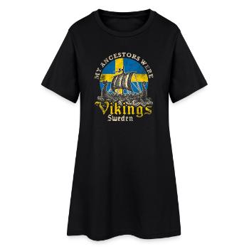 Mes ancêtres étaient des Vikings Suède Design - Robe T-shirt Femme - noir - Devant