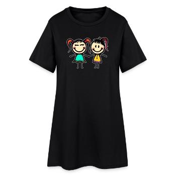 Freundin Beste Freunde - Frauen T-Shirt-Kleid - Schwarz - Vorne