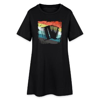 Accordéon Harmonica - Robe T-shirt Femme - noir - Devant