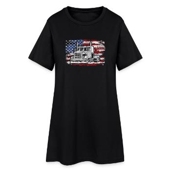 Truck USA Flag Chauffeur de camion - Robe T-shirt Femme - noir - Devant
