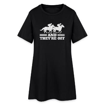 Cavalier de course de chevaux Cavalier - Robe T-shirt Femme - noir - Devant
