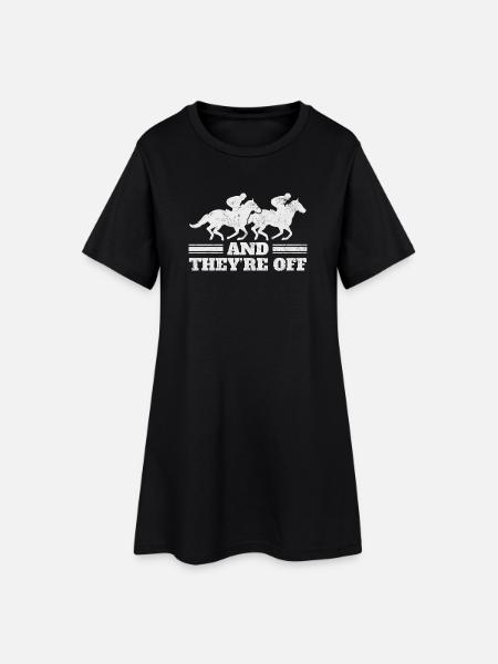 Cavalier de course de chevaux Cavalier - Robe T-shirt Femme - noir