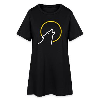 Loup à la pleine lune - Robe T-shirt Femme - noir - Devant