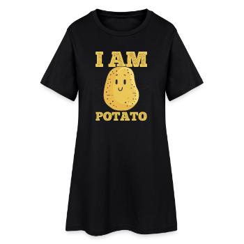 Pomme de terre Kawaii - Robe T-shirt Femme - noir - Devant