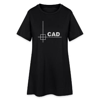 Minimal CAD Konstrukteur Technik Design - Frauen T-Shirt-Kleid - Schwarz - Vorne