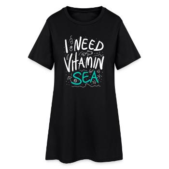I Need Vitamin Sea Sommer Spruch - Frauen T-Shirt-Kleid - Schwarz - Vorne
