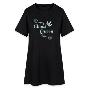 Chemises à slogan drôle, Reine du Chaos, Look partenaire - Robe T-shirt Femme - noir - Devant