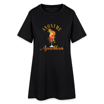 JGA Anonyme Aperolikerin Cocktail - Frauen T-Shirt-Kleid - Schwarz - Vorne