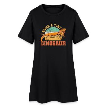 Dragon barbu lézard reptile Vintage - Robe T-shirt Femme - noir - Devant