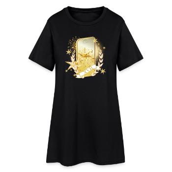 carte de tarot or scintillant avec l’étoile symbole - Robe T-shirt Femme - noir - Devant