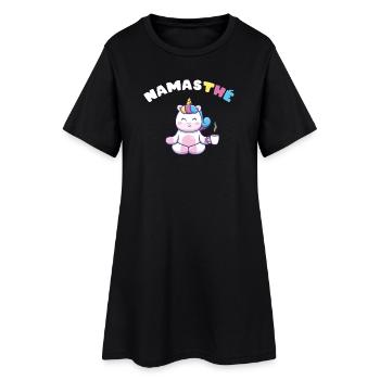Namasthé Cadeau Humour Yoga Licorne Femmes Filles - Robe T-shirt Femme - noir - Devant