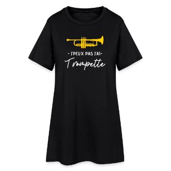 Trompette - Robe T-shirt Femme - noir - Devant