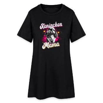 Kaninchen Mama - Frauen T-Shirt-Kleid - Schwarz - Vorne