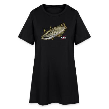 Brochet Sauvage - Robe T-shirt Femme - noir - Devant
