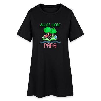 Vatertag - erster Vatertag Shirt - Frauen T-Shirt-Kleid - Schwarz - Vorne