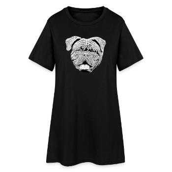 Bulldogue de dogue bordeaux dodard tête de chien - Robe T-shirt Femme - noir - Devant