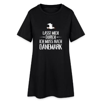 Lasst mich durch ich muss nach Dänemark Möwe - Frauen T-Shirt-Kleid - Schwarz - Vorne