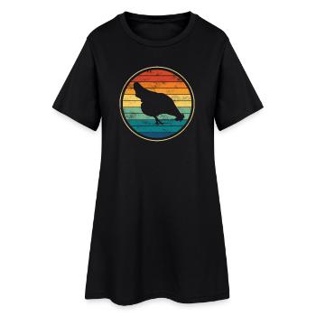 Poulet poules - Robe T-shirt Femme - noir - Devant