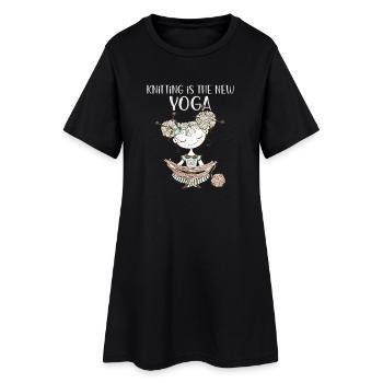 hobby Tricot est le nouveau yoga de tricot - Robe T-shirt Femme - noir - Devant
