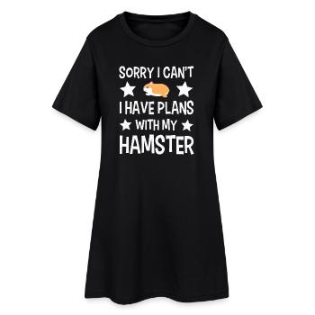 Hamster - Frauen T-Shirt-Kleid - Schwarz - Vorne