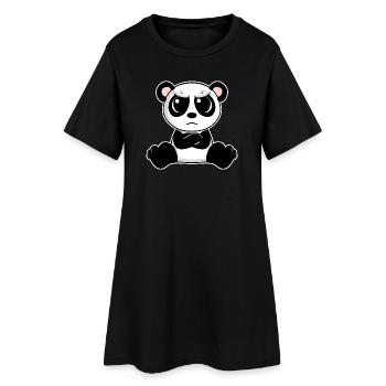 Le panda mignon est agacé - Robe T-shirt Femme - noir - Devant