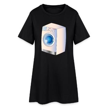 Waschmaschine im Comic Stil für frische Ideen - Frauen T-Shirt-Kleid - Schwarz - Vorne