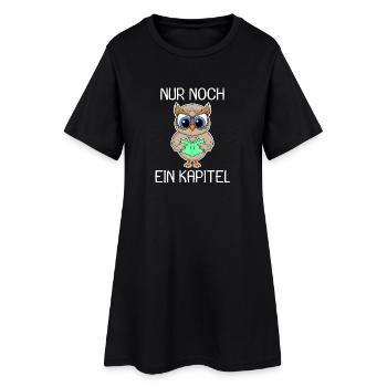 Eule Lesen Buch Bücher - Frauen T-Shirt-Kleid - Schwarz - Vorne